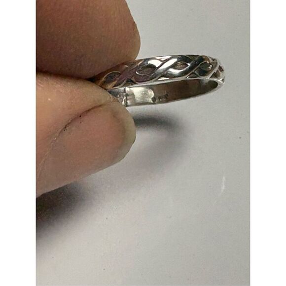 Ring, Minimalist Sterling Silver Band Ring, Braided, NEW, Handmade - Picture 4 of 9